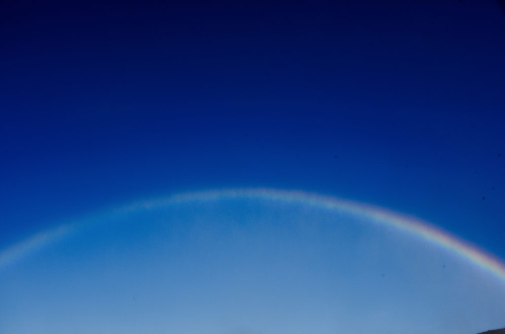 iceland sky with rainbow