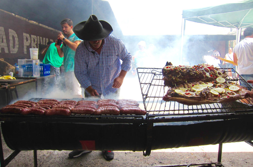 grilling at the buenos aires street market