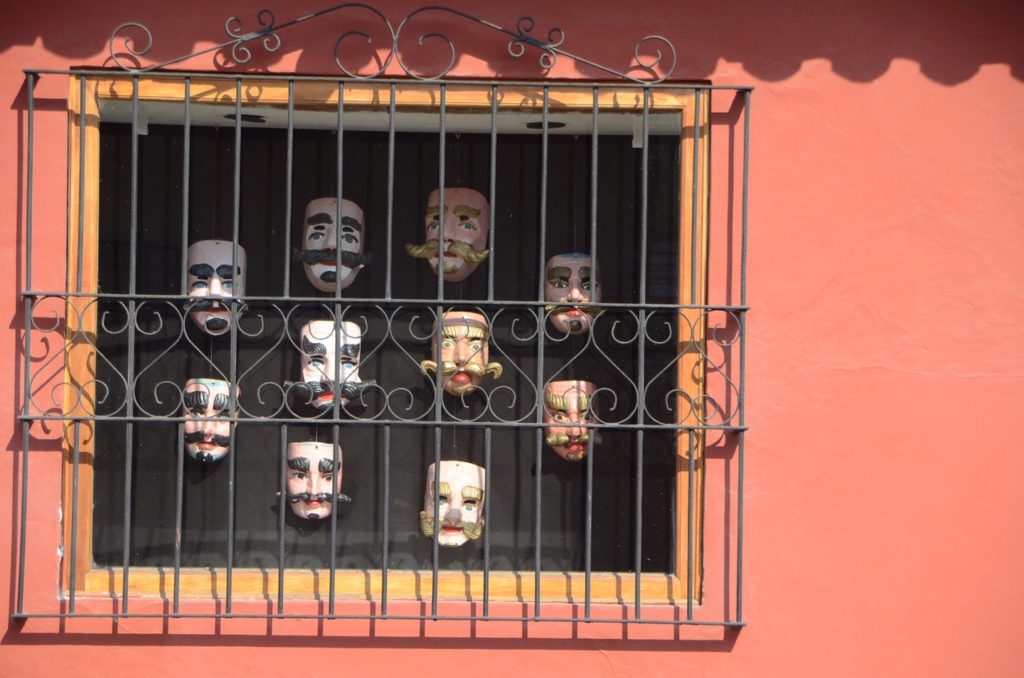 window with masks