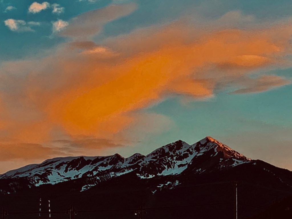 mountain sunset view