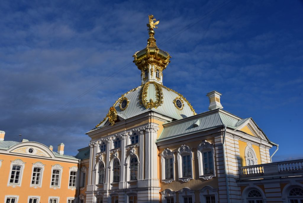 building with gold eagle