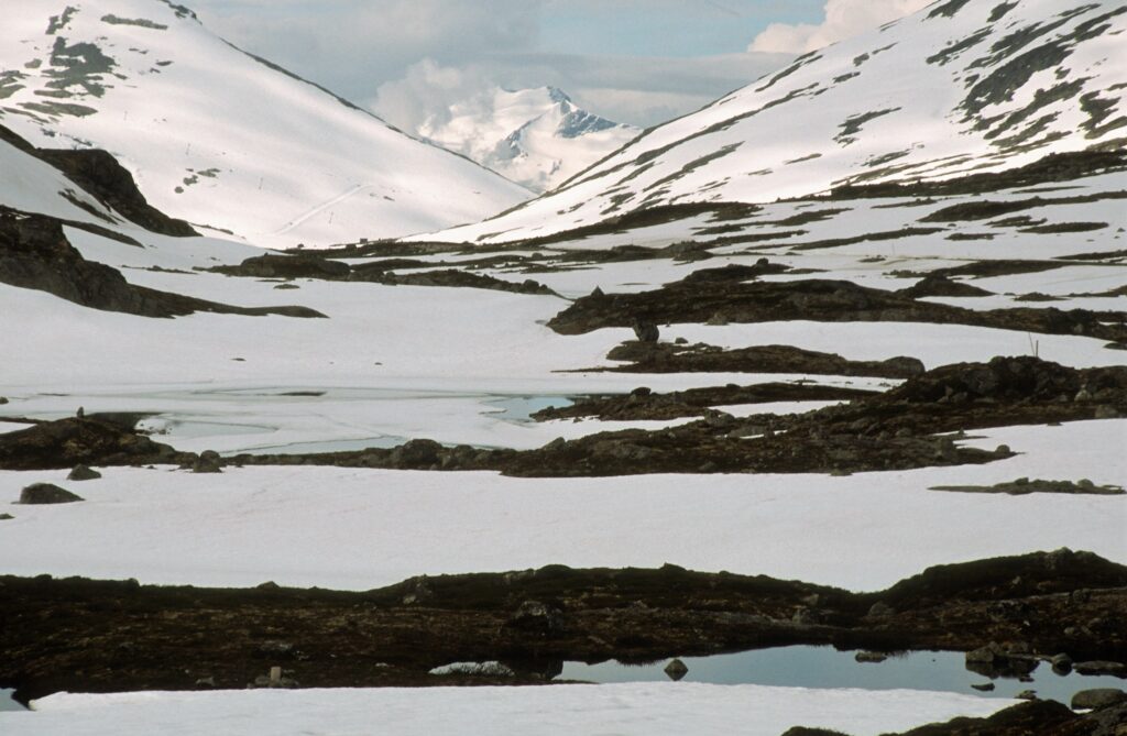 Snow-capped mountainside